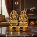 Lakshmi Gansha Metal Statue For Pooja & Figuriens