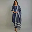 Naira Self Biue Khadi Cotton Design